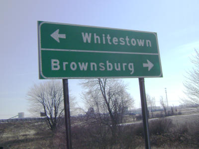 Whitestown / Brownsburg sign